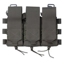 You can use the three pouches with the detachable flap; with the elastic band; or as an open-top pouch.