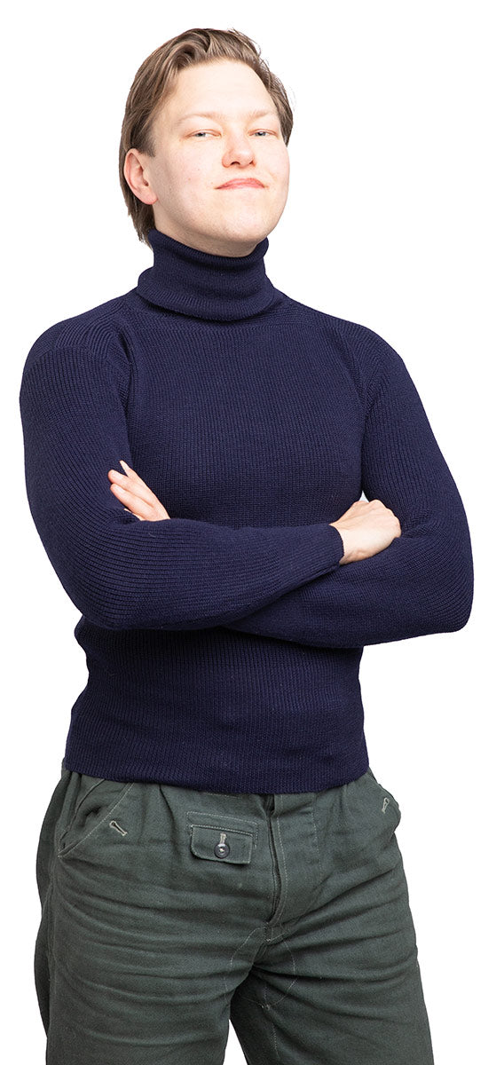 Italian Navy Turtleneck Sweater, Surplus