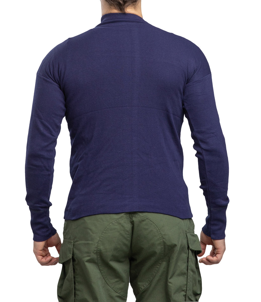 Italian Turtleneck Shirt, Cotton, Navy Blue, Surplus