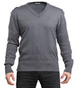 Austrian V-neck Pullover, Gray, Surplus