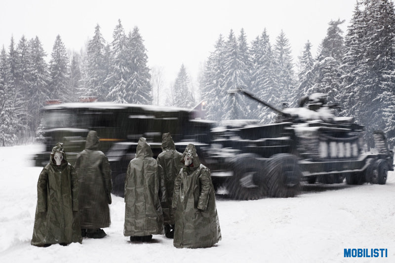 Czech nuclear protective poncho, with hood and "boots", surplus