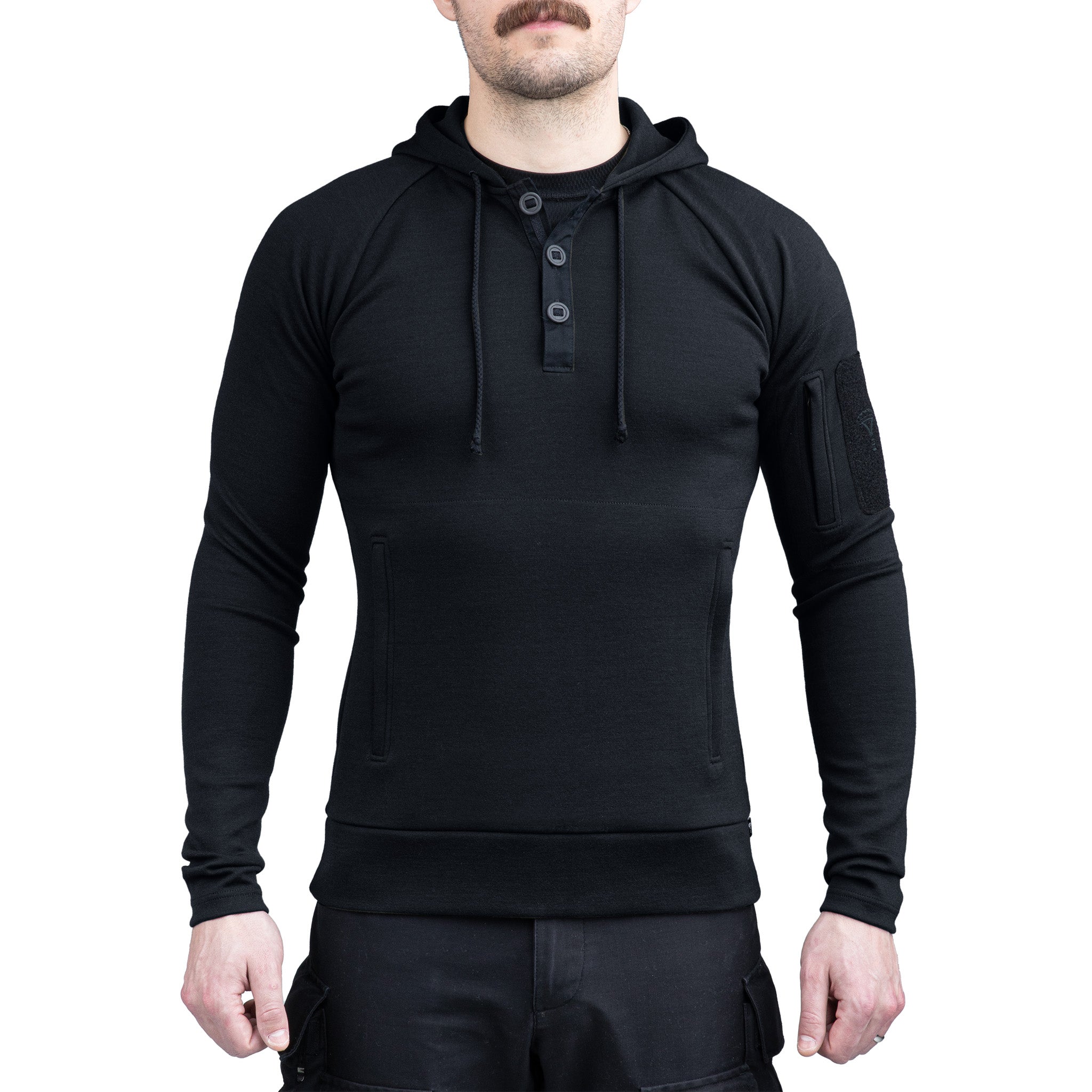 Varusteleka Wełna Merino Bluza z kapturem zapinana na guziki 