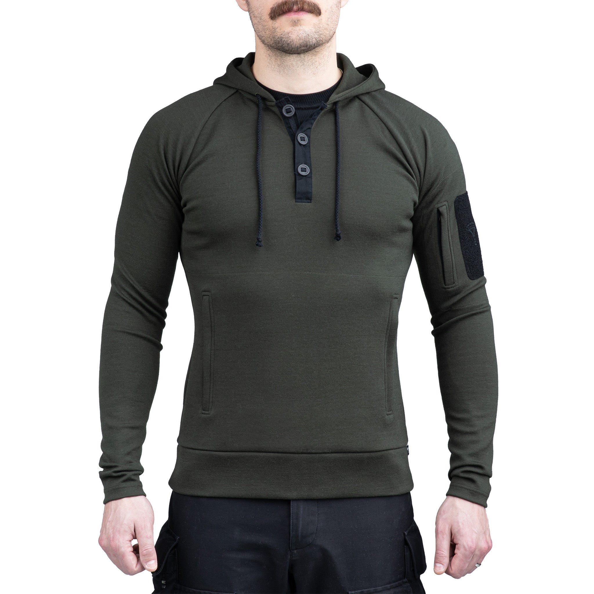 Varusteleka Merino Wool Hoodie with Buttons