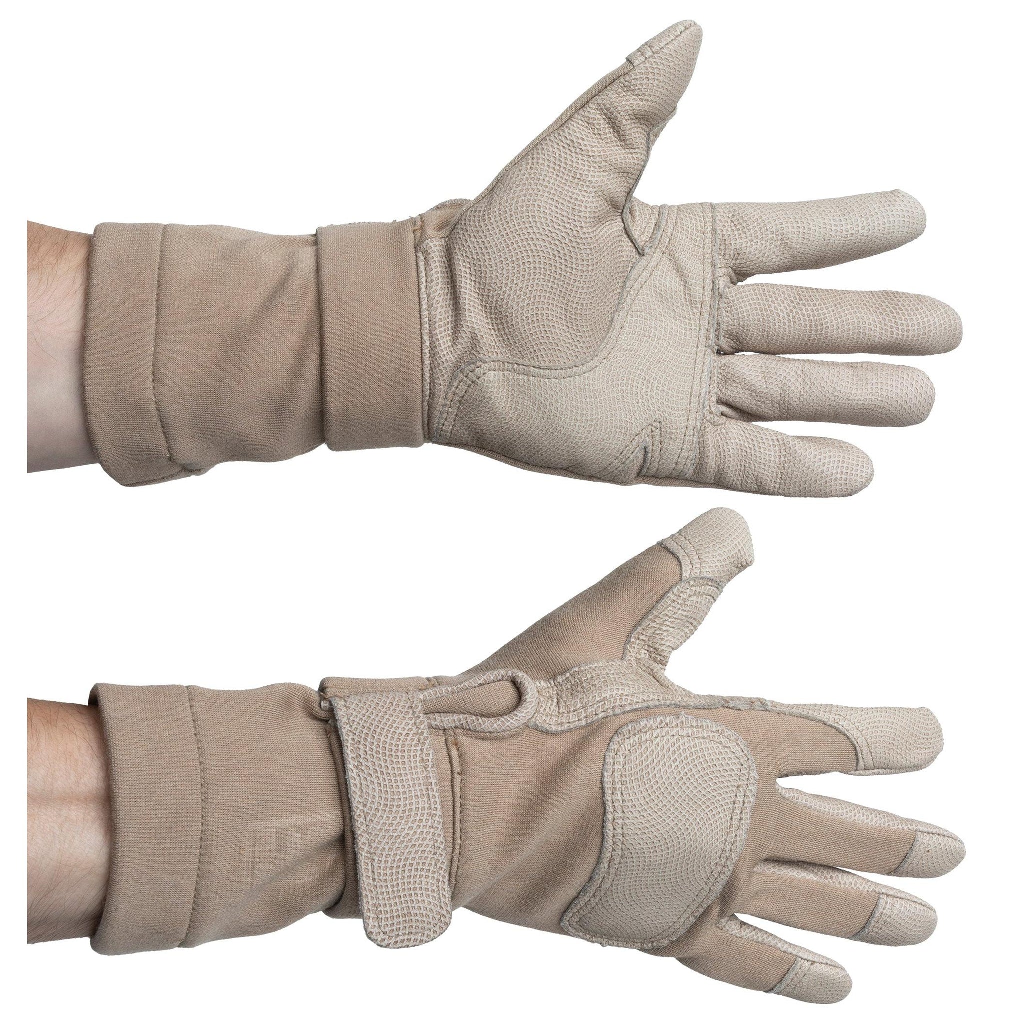 USMC FROG Flame and Cut Resistant Combat Gloves, Desert Tan, Unissued