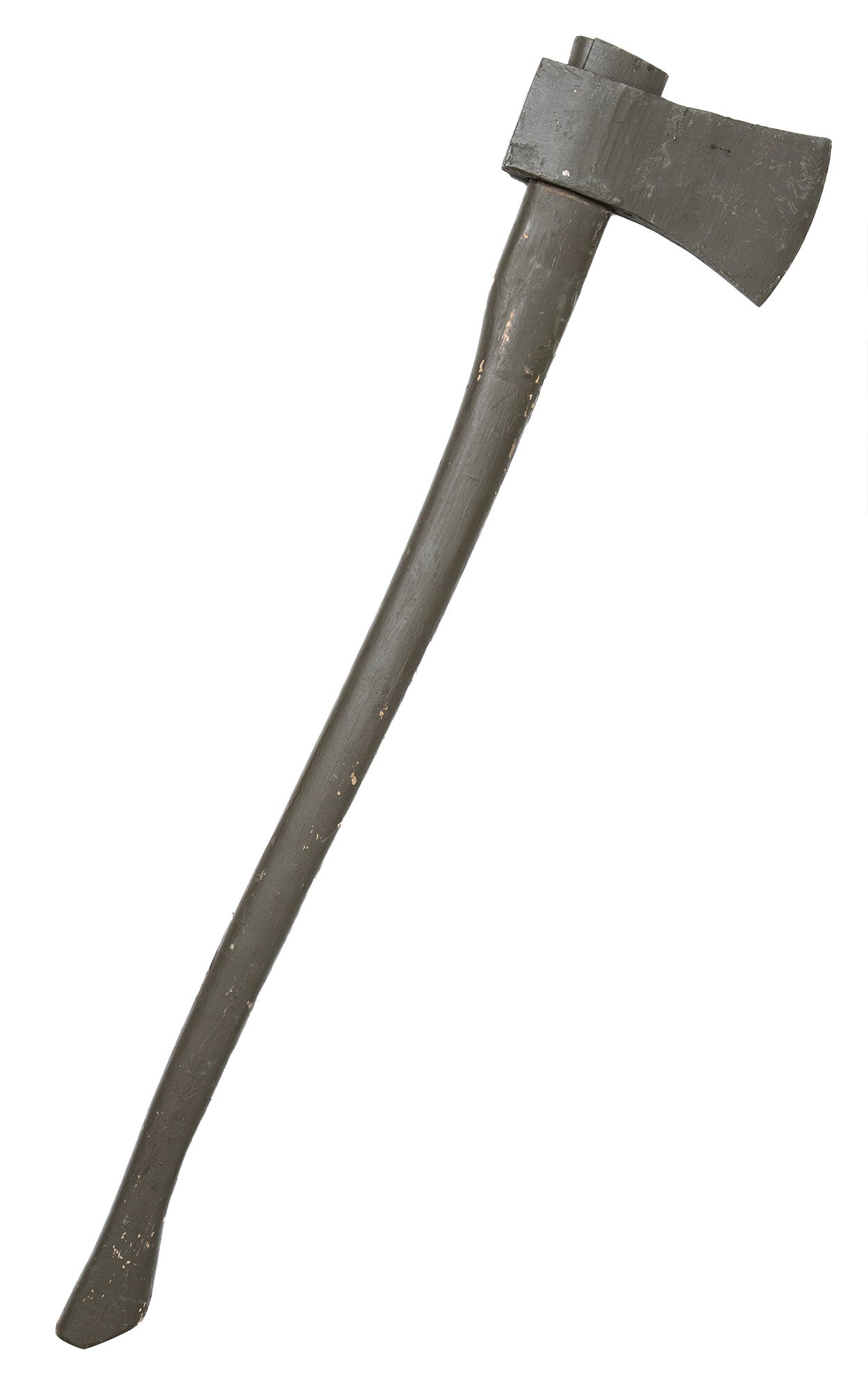 Green Dutch military axe from the side