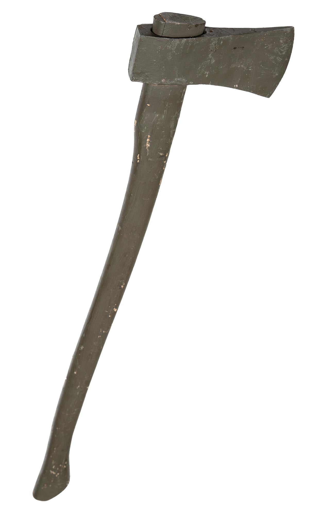 Green Dutch military axe from the side