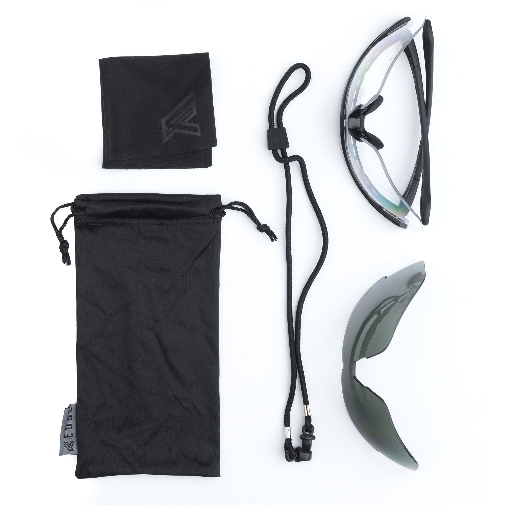 Edge Tactical Overlord Ballistic Glasses, Clear/G-15 Lens Kit