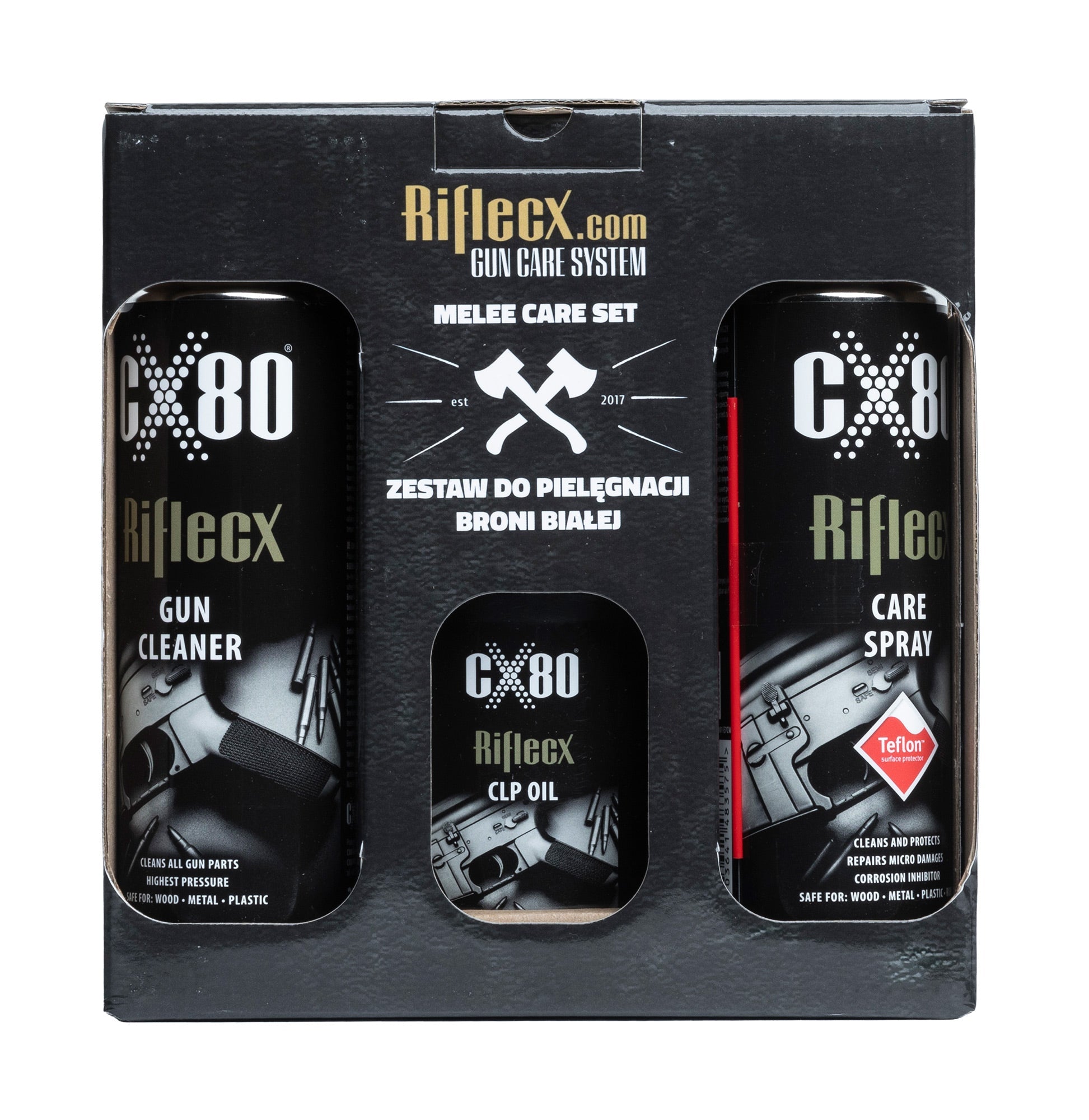 RifleCX puhdistussetti teräaseille