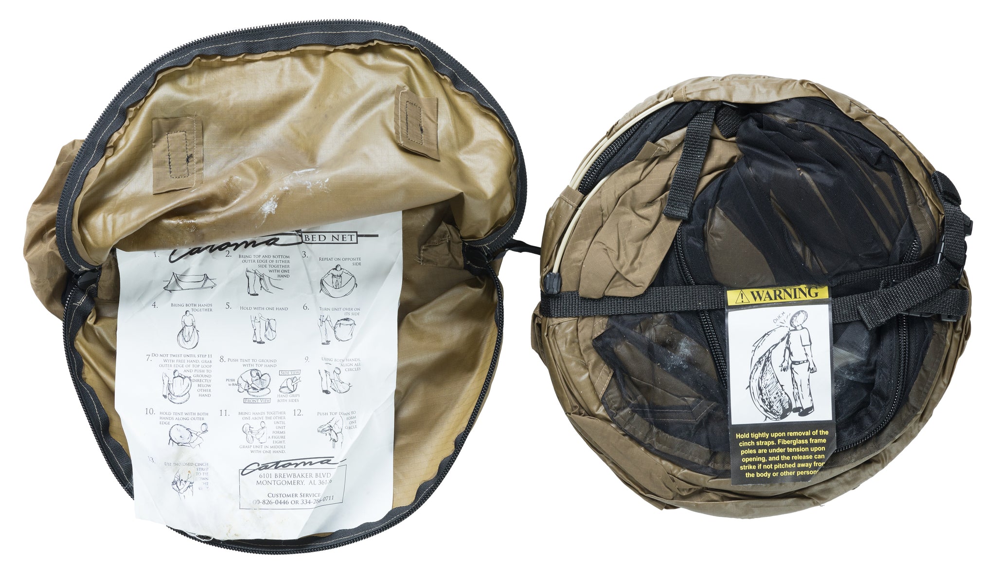 US Catoma PopUp BedNet w. Rain Fly , Coyote Brown, Surplus