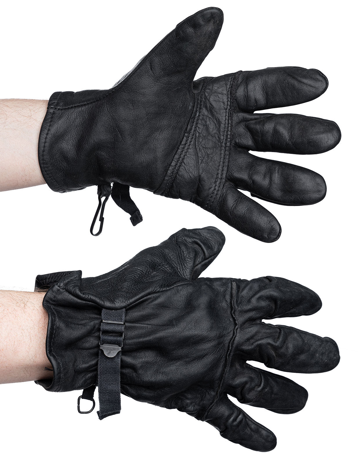 US D3A Lederhandschuhe, Schwarz, Überschuss