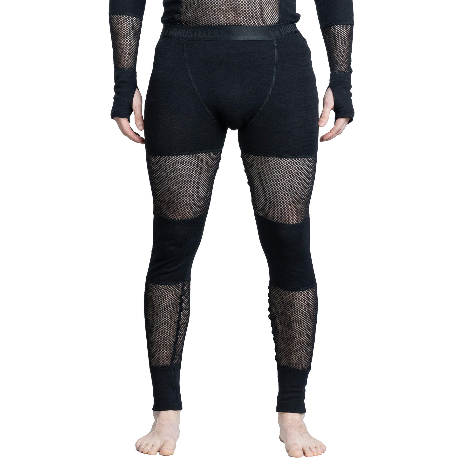 Varusteleka Mesh Long Johns, Merino Wool - Black / X-Small