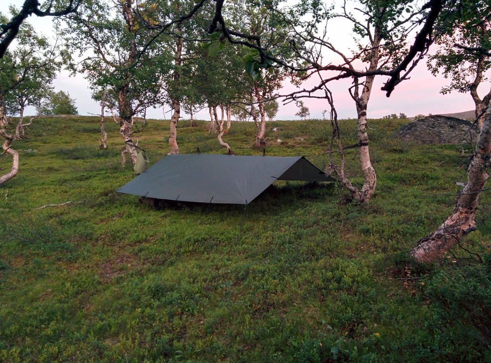 You can set the hammock low if you want to be covert or the trees do not allow higher positioning.