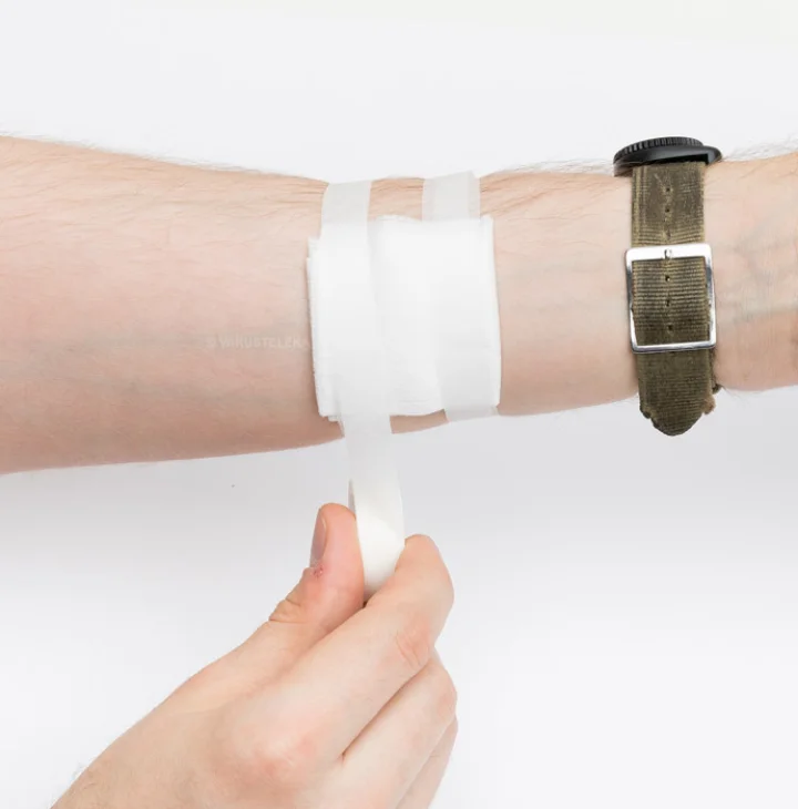 Medical tape can be used to secure the wound pad.