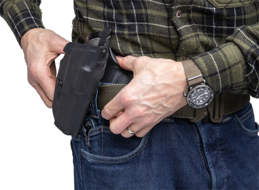 The holsters in stock have a smooth finish unlike in this picture.