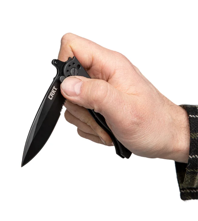 The knife also has a thumb stud, but it isn't as handy as the flipper.