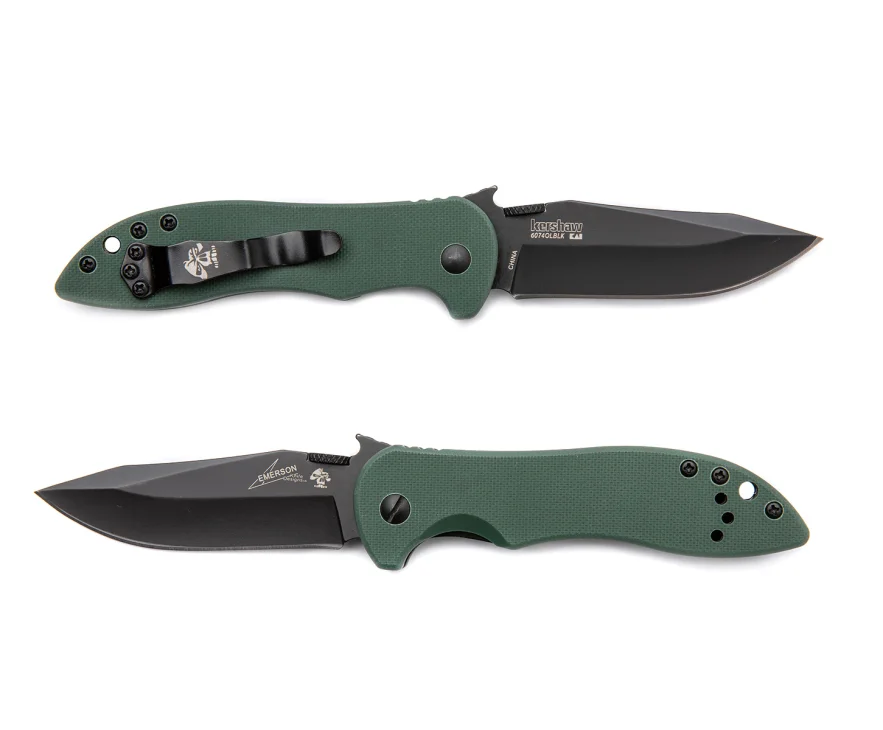 An affordable EDC folder with a liner lock and the patented Emerson Wave<sup>®</sup> opening system.