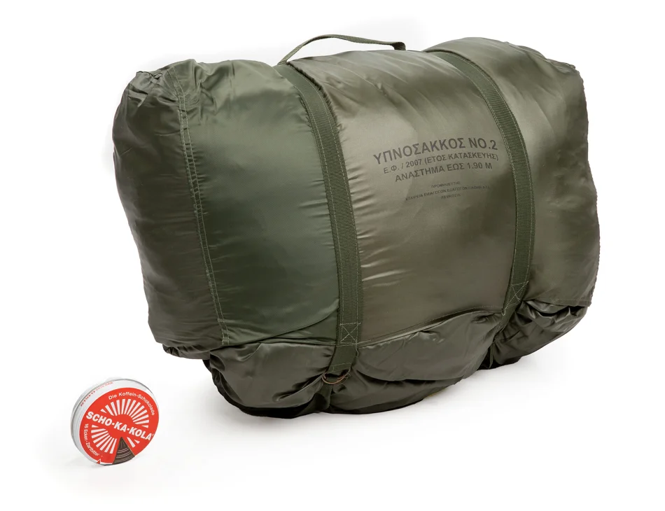 Packed inside the compression bag integrated into the sleeping bag.