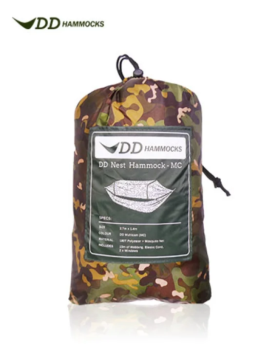 A camo-colored stuff sack is included.