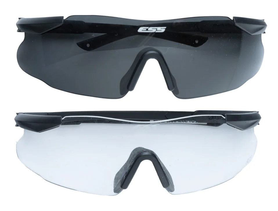 This kit includes two sets of ballistic glasses (Clear and Smoke Gray)