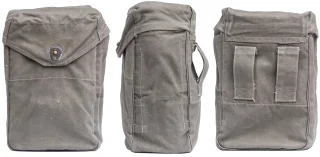 The pouch retains its shape only thanks to the contents. The back has belt loops.