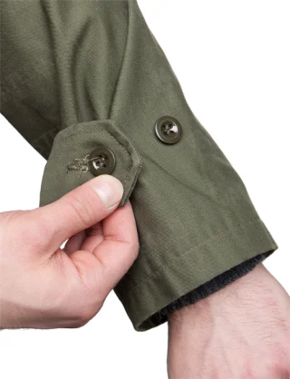 Button adjustment on the cuffs.