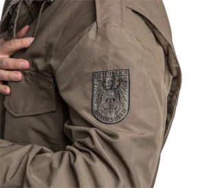 Most jackets have an Austrian Bundesheer logo on the front.