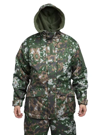 A size Medium Regular model with a size Medium Regular (750) jacket, with loads of warm stuff underneath.