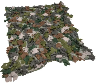 Functions as a small camouflage net when laid out flat.