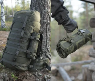 The Jääkäri S can be rolled into a small package to keep with you as a patrol pack.