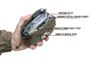 Also functions as a tiny medical pouch.