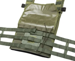 The fit is adjusted by threading the shock cord through the PALS webbing.