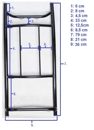 Frame dimensions.