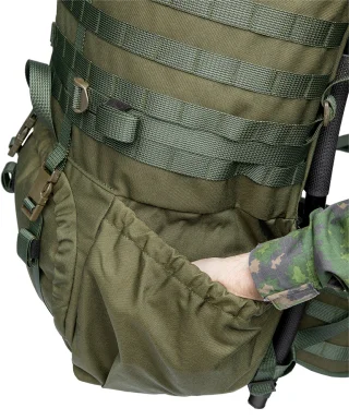 Large side pouches with strong in-built elastic.