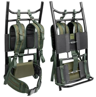 Carry system - frame, shoulder harness and hip belt.