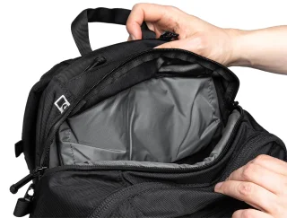 Padded laptop compartment with a waterproof zipper.