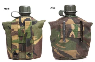 The standard pouches are either MOLLE or ALICE type. 