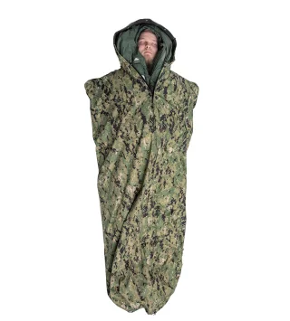 In the bivy mode, this turns your sleeping bag into a light and waterproof shelter.