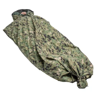 In the bivy mode, this turns your sleeping bag into a light and waterproof shelter.