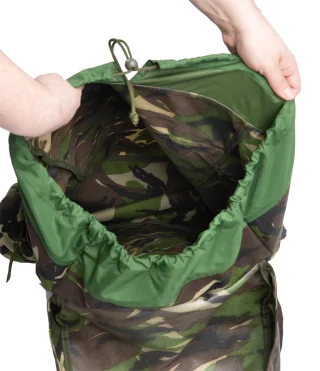 The large backpack has one large main compartment that cannot be divided.