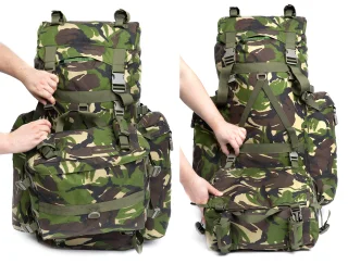 The daypack can be used as a big general purpose pouch or separately.