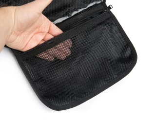 Lowest pocket with mesh material.