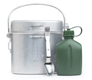 Large mess kit is large. Spork and canteen are not included.