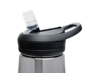 Instead of a traditional cap, this bottle features Camelbak’s Bite-N-Sip valve. Flip, bite, and drink through the straw.