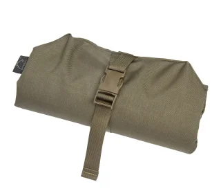 Rolls up for carrying. The strap can also be used for  securing the pad so the wind doesn't steal it.