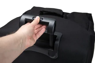 A locking luggage handle.