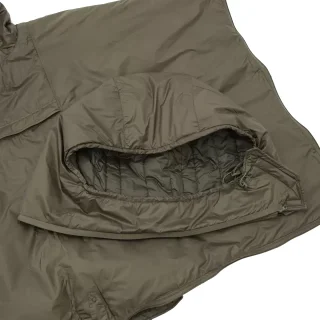 The CPS has a detachable sleeping bag hood. Zip it on when you use this as a sleeping bag and zip it off when you need a poncho or a blanket.