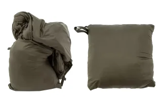 Poncho can be stuffed inside the breast pocket for transportation.