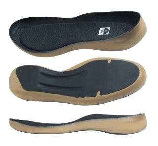 Insole is relatively high with partly plastic construction.