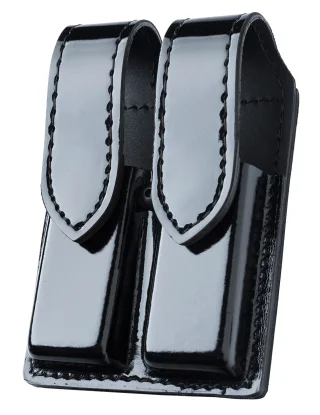 Safariland 77 Double Pistol Magazine Pouch, Size 3, High Gloss Black, Unissued