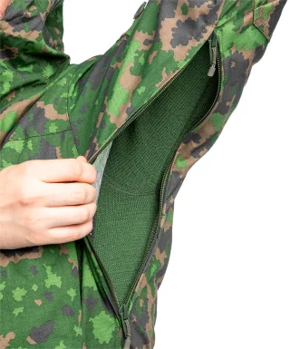 Underarm ventilation zippers.